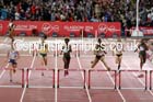 Kaliese Spencer (Jamaica) wins the 400 metres hurdles at the Commonwealth Games, Glasgow. Photo: David T. Hewitson/Sports for All Pics